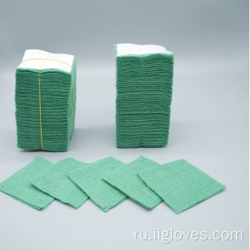 Зеленые стерильные марлевые кусочки 5x5 7,5x7,5 10x10см.